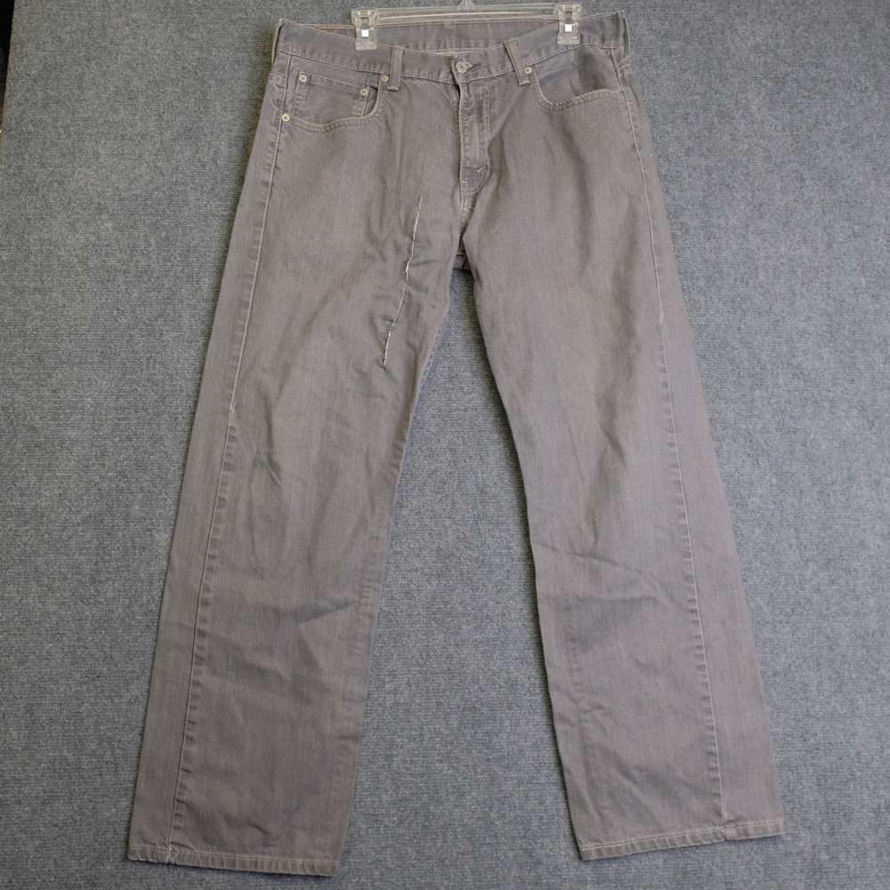 Levis 569 Loose Straight Leg Jeans Mens 34x32 Gray‎ Denim Relaxed Fit Casual